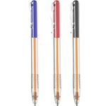 Kit Caneta Clic NewPen Ponta Fina Corpo Transparente
