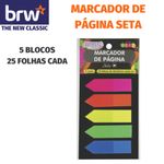 Marcador de Página BRW Seta ou Bandeira 125 Folhas Coloridas