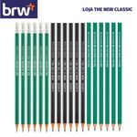 Kit Lápis BRW HB N°2 com ou sem Borracha - Preto ou Verde - Redondo ou Sextavado