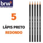 Kit Lápis BRW HB N°2 com ou sem Borracha - Preto ou Verde - Redondo ou Sextavado