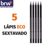 Kit Lápis BRW HB N°2 com ou sem Borracha - Preto ou Verde - Redondo ou Sextavado