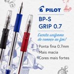 Caneta Pilot BP-S Grip Ponta Fina Aço Inox 0.7mm - Super Macia - Azul ou Preta
