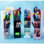 Organizador Multiuso de Plástico Vertical BRW - Tons Pastel - Porta Caneta, Porta Maquiagem