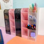Organizador Multiuso de Plástico Vertical BRW - Tons Pastel - Porta Caneta, Porta Maquiagem