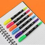 Kit Caneta Marca Texto Ponta Dupla BRW Neon - Para Lettering Brush - ou unidade