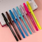 Kit Caneta Compactor POP Ponta Fina 0.7mm Tons Pastel Prata Ouro - Escrita Azul