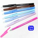 Kit Caneta Compactor POP Ponta Fina 0.7mm Tons Pastel Prata Ouro - Escrita Azul