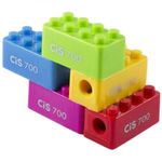 Apontador Cis Encaixe com Bloco Colorido de Montar - Kit ou unidade
