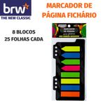 Marcador de Página BRW Seta Flag Bandeirinha Colorido para Fichário 8 Blocos x 25 Folhas