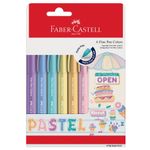 Kit Caneta Fine Pen Faber Castell - Ponta Fina 0.4mm - Tons Pastel - Neon - Básicas - Tropical - Com Cheirinho