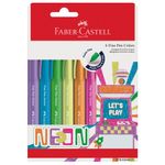 Kit Caneta Fine Pen Faber Castell - Ponta Fina 0.4mm - Tons Pastel - Neon - Básicas - Tropical - Com Cheirinho