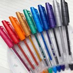 Kit Caneta em Gel BRW Tom Pastel Branca Glitter ou Tradicional 1.0mm