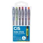 Kit Caneta Cis Side Click Esferofráfica Retrátil Ponta Fina 0.7mm