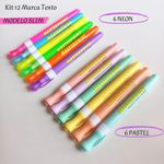 Kit Caneta Marca Texto Masterprint - Tom Pastel, Neon, Metálico e Slim