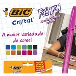 Kit Caneta Bic Cristal Fashion Ponta Média - Coloridas
