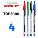Kit Caneta Compactor Top 2000 - Ponta Média 1.0mm ou Haribo