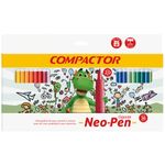 Kit Caneta Hidrográfica Compactor (Canetinhas) Neo Pen Gigante -  48, 36, 24, 12 ou 6 Cores