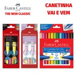 Canetinha Hidrográfica Faber Castell Vai e Vem Tons Pastel, Neon ou Tradicionais