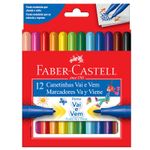 Canetinha Hidrográfica Faber Castell Vai e Vem Tons Pastel, Neon ou Tradicionais