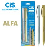 Caneta Cis Alfa Dourada e Prata - Kit ou unidade