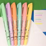 Caneta Marca Texto Tris Flash Corpo Decorado Tom Pastel e Neon - Rosa, Lilás, Azul, Verde, Amarelo, Laranja