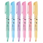 Caneta Marca Texto Tris Flash Corpo Decorado Tom Pastel e Neon - Rosa, Lilás, Azul, Verde, Amarelo, Laranja
