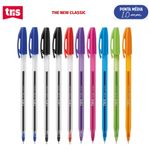 Kit Caneta Tris Slide 1.0 - Rosa, Roxa, Azul, Preta, Vermelha, Laranja e Verde