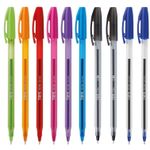Kit Caneta Tris Slide 1.0 - Rosa, Roxa, Azul, Preta, Vermelha, Laranja e Verde