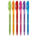 Kit Caneta Tris Slide 1.0 - Rosa, Roxa, Azul, Preta, Vermelha, Laranja e Verde