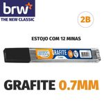 Grafite BRW 0.7mm 2B para Lapiseira - 12 unidades