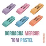 Kit Borracha Mercur Clean Tom Pastel - Rosa, Lilás, Verde, Azul, Amarelo e Laranja