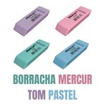 Kit Borracha Mercur Clean Tom Pastel - Rosa, Lilás, Verde, Azul, Amarelo e Laranja