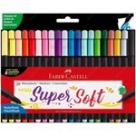 Kit Caneta Brush Ponta Pincel Faber Castell - Kit 20, 10, 6 ou 5 cores