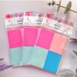Kit 4 Bloco Adesivo para Recado ou Anotações BRW Tom Pastel Soul Color Neon Beach