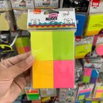 Kit 4 Bloco Adesivo para Recado ou Anotações BRW Tom Pastel Soul Color Neon Beach