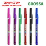 Kit Caneta Compactor 1.2mm Escrita Grossa - Azul, Preta, Vermelha, Verde, Rosa e Roxa