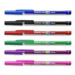 Kit Caneta Compactor 1.2mm Escrita Grossa - Azul, Preta, Vermelha, Verde, Rosa e Roxa