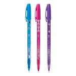 Kit Caneta Tris Slide Fancy com Cheirinho Perfumada e Decorada 1.0mm - Rosa, Lilás e Azul
