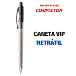 Caneta Compactor Vip Ponta Média Azul e Preta