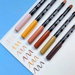 Kit Caneta Cis Brush Ponta Pincel para Lettering Aquarelável - Tom Pastel - Neon - Básicas - Tons de Cinza - Pele