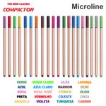 Kit Caneta Compactor Microline Ultra Fina 0.4mm - Coleção Completa