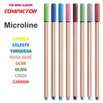 Kit Caneta Compactor Microline Ultra Fina 0.4mm - Coleção Completa