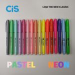 Kit Marca Texto Cis Lumini - Coleção Completa, Neon, Tom Pastel, Metálicas, Ponta Dupla, Flex, Trend