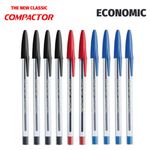 Kit Caneta Compactor Economic Azul, Preta, Vermelha - Ponta Média 1.0mm