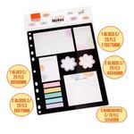 Kit Bloco Notas Adesivas BRW para Fichário Lembretes Recados Anotações Tom Pastel Poá Fofo