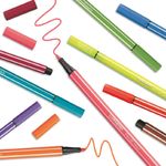 Caneta Stabilo Pen 68 Escrita Média 1.0mm Fofa - Tom Pastel Preta Vermelha Azul