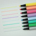 Caneta Stabilo Pen 68 Escrita Média 1.0mm Fofa - Tom Pastel Preta Vermelha Azul