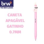 Caneta Apagável BRW Gatinho - Escrita em Tinta Azul - Ponta Fina 0.7mm