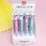 Caneta Apagável BRW Gatinho - Escrita em Tinta Azul - Ponta Fina 0.7mm