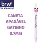 Caneta Apagável BRW Gatinho - Escrita em Tinta Azul - Ponta Fina 0.7mm